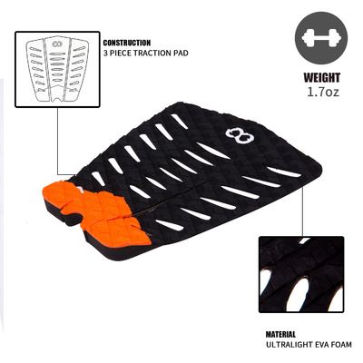 Pad de tração personalizado tamanho Woowave pad de surf agarre com múltiplas opções de padrão