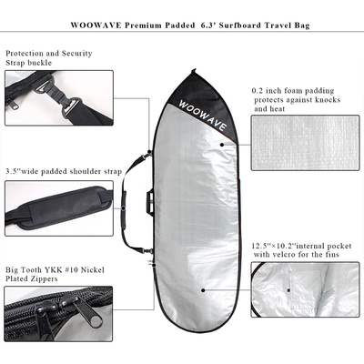 Saco de viagem de estilo de surf espesso de um lado para Longboard SUP Wakesurf Bodyboard
