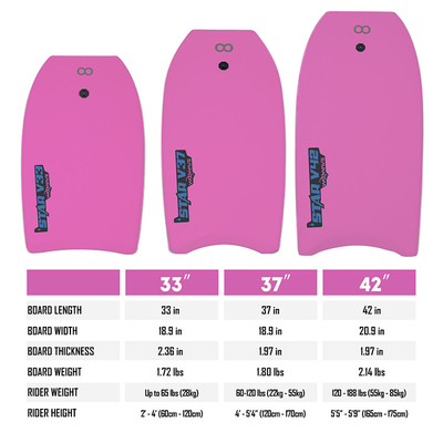 Bodyboard profissional de 37 polegadas com equipamento e acessórios de surf personalizados