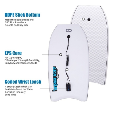 Robusto e durável 37 polegadas WOOWAVE Bodyboard para surf Design profissional em cinza