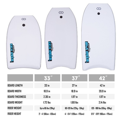 Robusto e durável 37 polegadas WOOWAVE Bodyboard para surf Design profissional em cinza