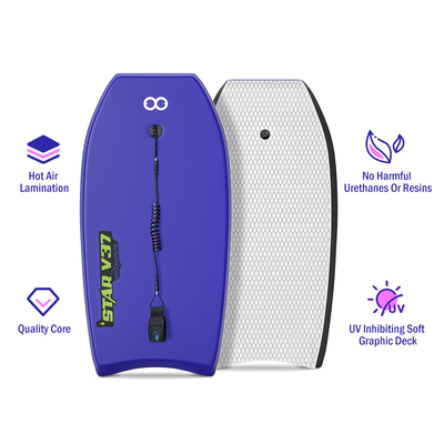 Tabuleiro de surf infantil de 37 polegadas com trela e EPS Core Board Peso 1,42lbs