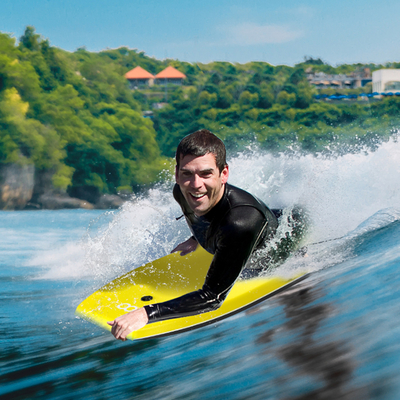 Tabuleiro personalizado AZUL/AMARELHO/VELHO Tabuleiro de espuma de 37' Tabuleiro de surf para diversão na água