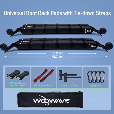 Saco portátil com capacidade de carga de 65 kg EVA Universal Fit Roof Rack Pads para Kayak