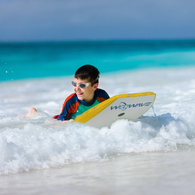 Cor personalizada e design de logotipo Amarelo 33 polegadas bodyboard para surf em lagos rios