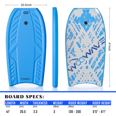 Corpo de surfboard personalizável Corpo de surfboard com trela 3lbs Peso do tabuleiro Material HDPE
