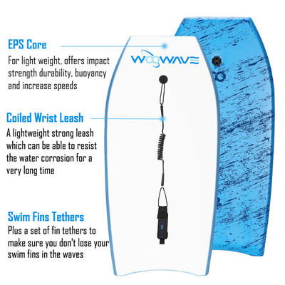 Atualize o seu jogo de surf Woowave EPS XPE HDPE Foam Board Bodyboard com Leash de surf