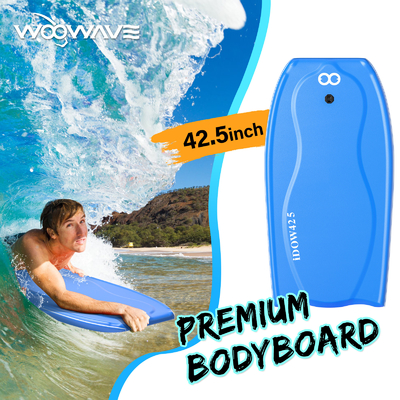 Bodyboard de surf leve com Leash de surf 22,5 polegadas Largura 3,95lbs Peso