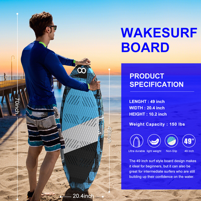 Unisex 49' Fibra de carbono Fibra de vidro Stand up Paddle Surf Surfboard com Awakesurf Fin